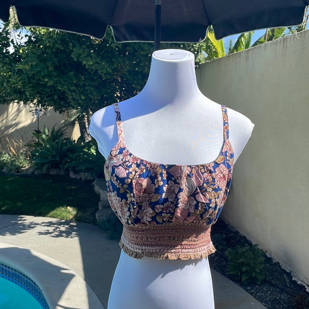 Lily Rose Frocked floral crop top  | Size M